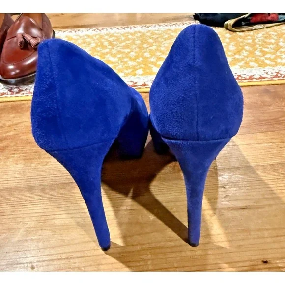 Diane Von Furstenberg Womens Blue Renee Suede‎ Pumps Size 7.5 $298.00